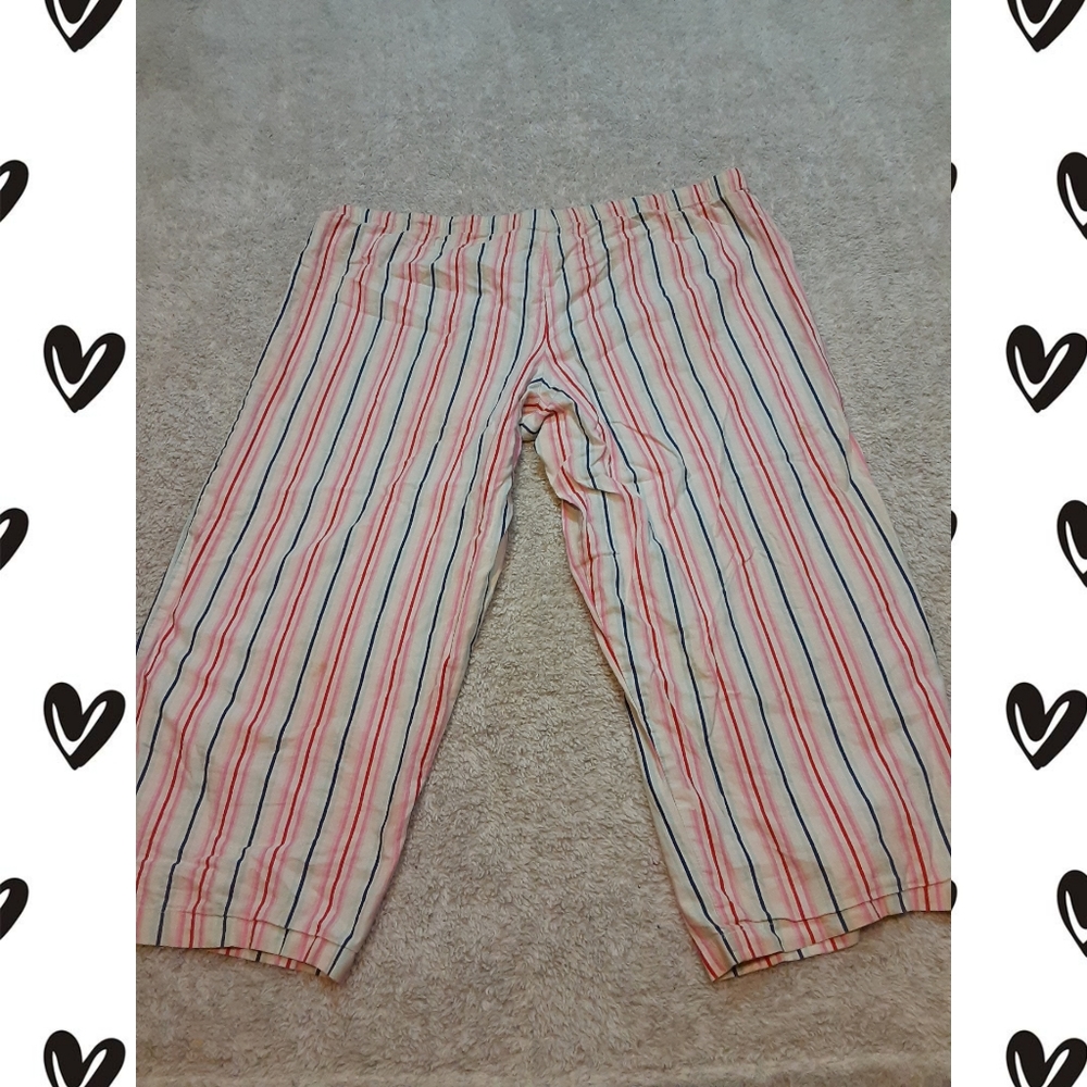 Comfy Stripey Pajama Capri Pants EUC S - Picture 2 of 3